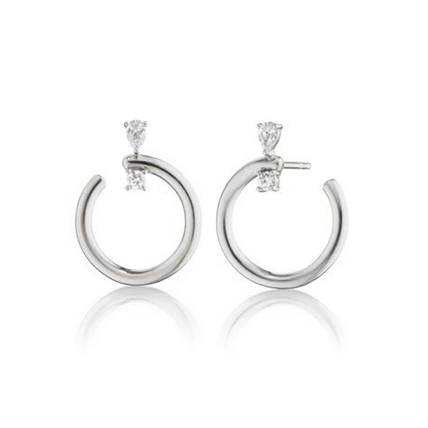 Monica Rich Kosann Medium Galaxy Wrap White Sapphire Hoops