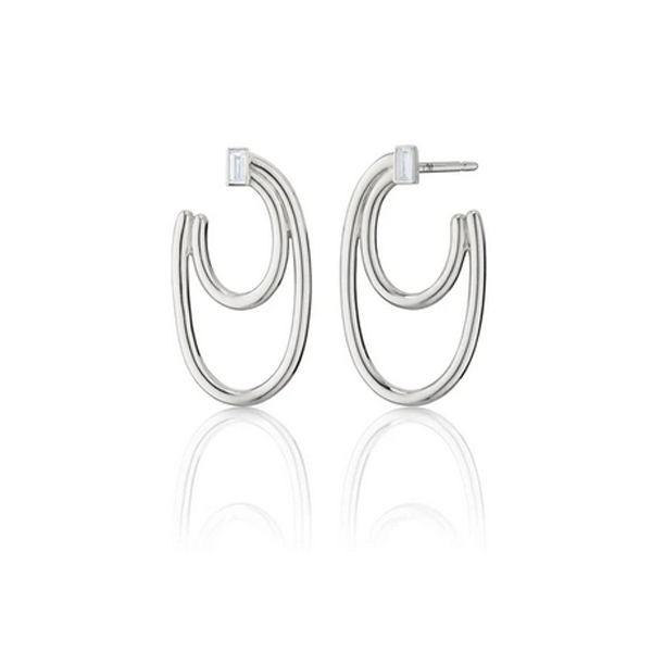 Monica Rich Kosann Double Oval Galaxy Wrap Hoop Earrings