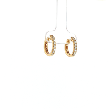 Load image into Gallery viewer, Royal Collection 14K Yellow Gold Oval Diamond Huggie Earrings
