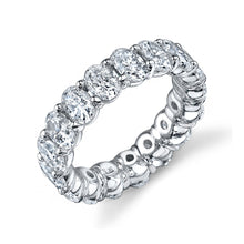 Load image into Gallery viewer, Royal Collection Platinum Butter Cup Setting Oval Diamonds Ring
