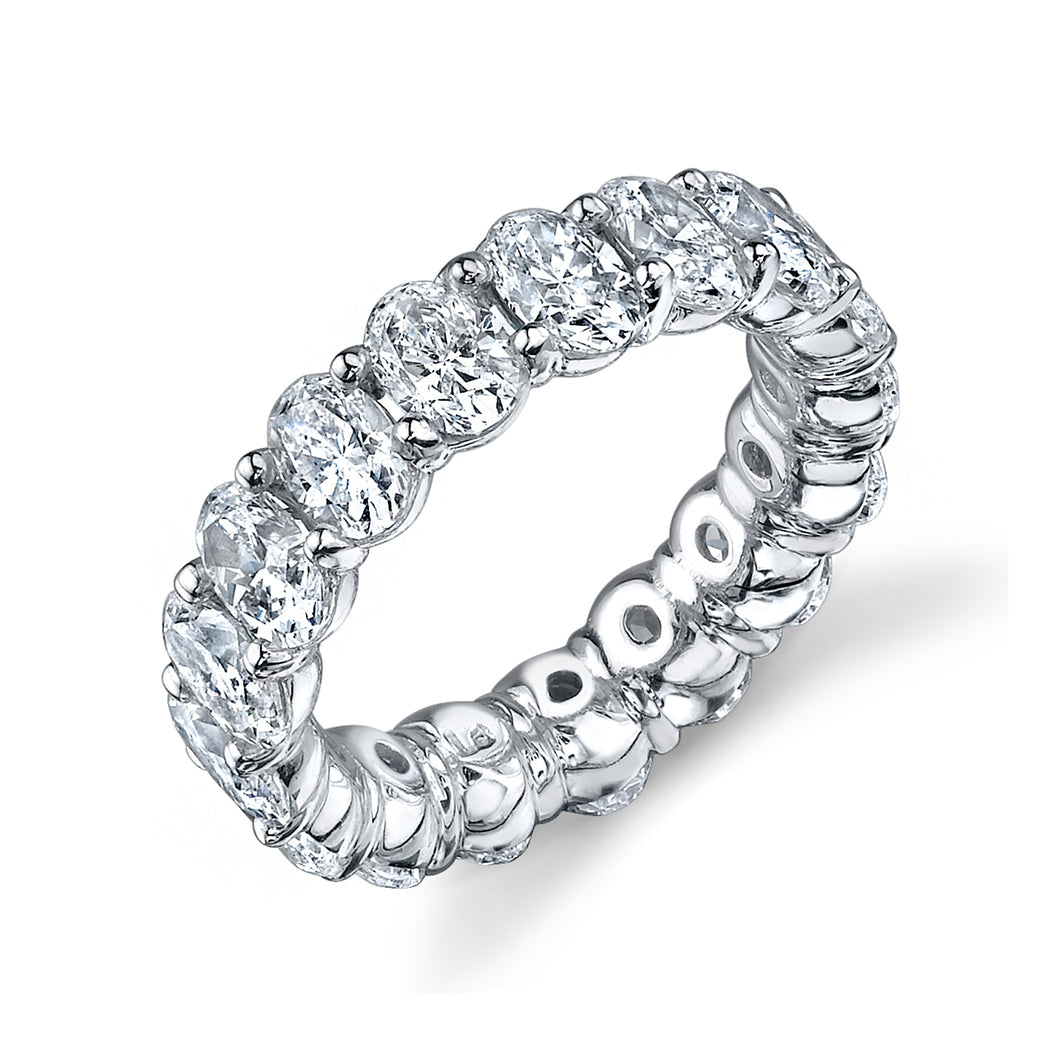 Royal Collection Platinum Butter Cup Setting Oval Diamonds Ring