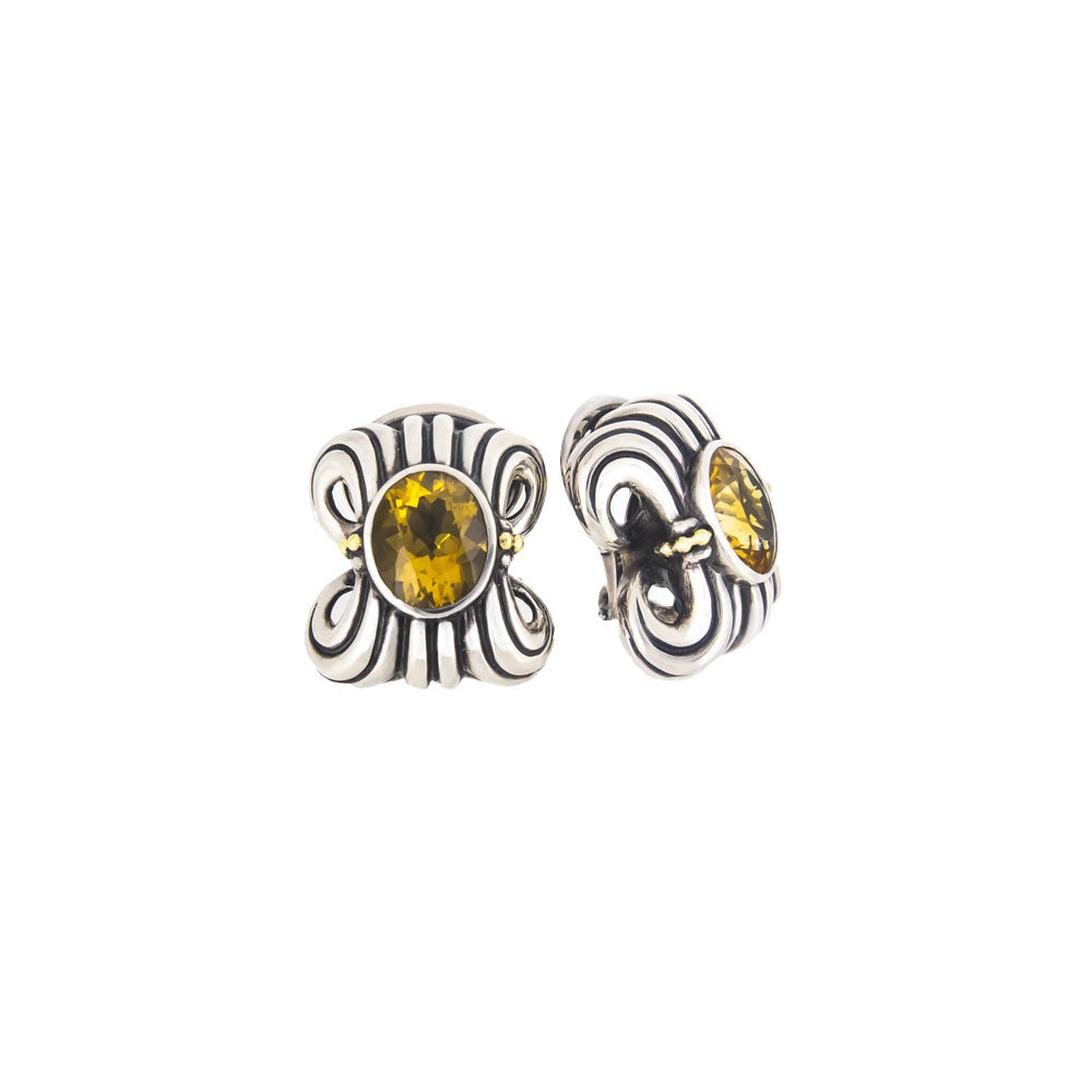 Royal Estate Citrine Scroll Earrings