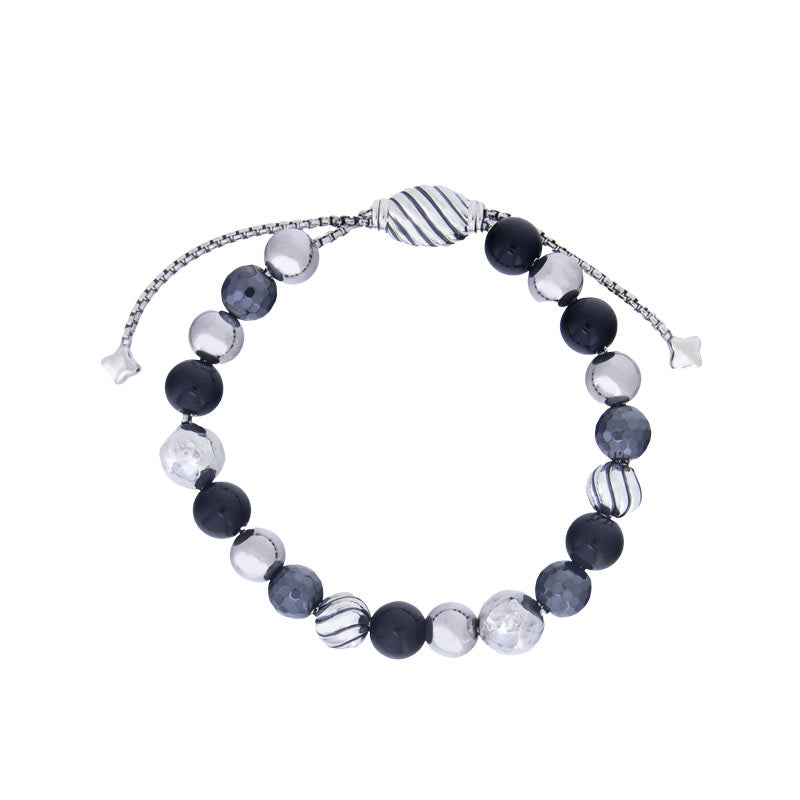 Royal Estate – David Yurman 8mm Black Onyx, Hematite & Silver Bead Bracelet