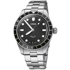 Oris Divers Date 39mm – Black Dial on Stainless Steel Bracelet