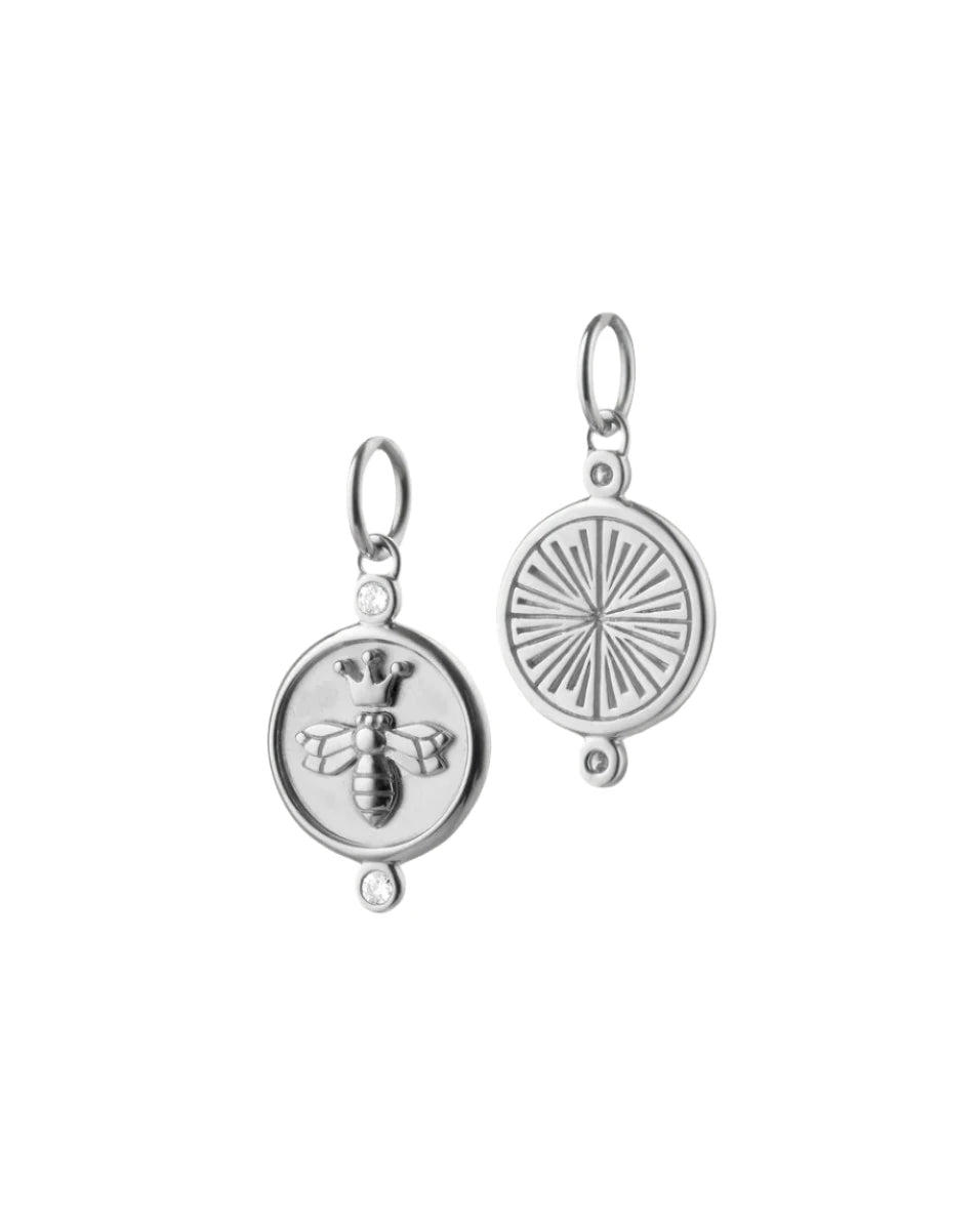 Monica Rich Kosann “Queen Bee” Charm with White Sapphires