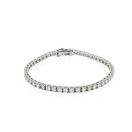 Royal Collection 14K White Gold Four Prong Diamond Tennis Bracelet