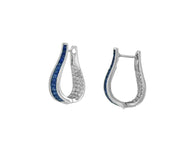 Royal Collection 14K White Gold Sapphire & Diamond Teardrop Earrings
