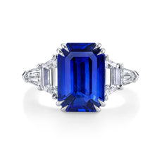 Load image into Gallery viewer, Royal Collection Platinum Emerald-Cut Sapphire &amp; Diamond Majesty – 6.13ct Sapphire JSM1073_211261

