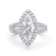 Royal Collection Platinum Marquise Elegance – 4.10CTTW, 3.01ct G/SI1 Diamond JSM251_208492