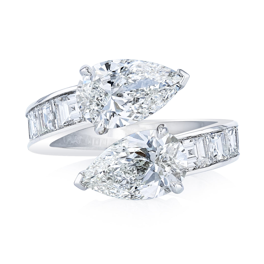 Royal Collection Platinum Double Pear Diamond Splendor – 6.71CTTW, 4.01ct Total JWB027_185192