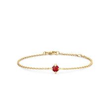 Load image into Gallery viewer, Chatelaine Kids Bracelet in 18K Yellow Gold with Garnet, 4mm
