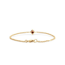 Load image into Gallery viewer, Chatelaine Kids Bracelet in 18K Yellow Gold with Garnet, 4mm
