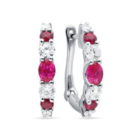 Martin Flyer 14K White Gold Ruby Earrings