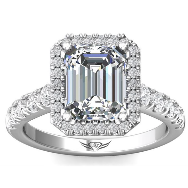 Martin Flyer Graduated Diamond Emerald Cut Mounting