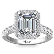 Martin Flyer Graduated Diamond Emerald Cut Mounting