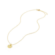 Load image into Gallery viewer, V Initial Charm Necklace in 18K Yellow Gold with Pave Diamonds

