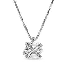 Load image into Gallery viewer, Cable Wrap Necklace in Sterling Silver with Crystal and Diamonds, 12.5mm
