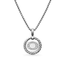 Load image into Gallery viewer, Initial Charm Necklace in Sterling Silver with Diamond O
