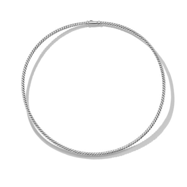 Sculpted Cable Necklace in Sterling Silver, 2.6mm