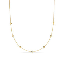 Load image into Gallery viewer, Petite Modern Renaissance Station Necklace in 18K Yellow Gold with Diamonds, 4.6mm
