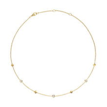 Load image into Gallery viewer, Petite Modern Renaissance Station Necklace in 18K Yellow Gold with Diamonds, 4.6mm
