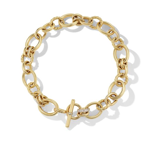 DY Mercer Necklace in 18K Yellow Gold with Pave Diamonds