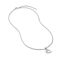 Load image into Gallery viewer, Pave Initial Pendant Necklace in Sterling Silver with Diamond C
