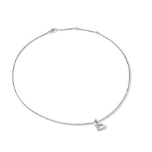 Load image into Gallery viewer, Pave Initial Pendant Necklace in Sterling Silver with Diamond D
