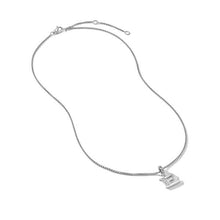 Load image into Gallery viewer, Pave Initial Pendant Necklace in Sterling Silver with Diamond E
