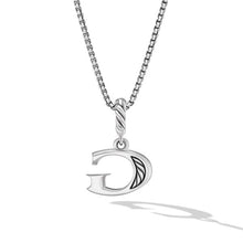 Load image into Gallery viewer, Pav Initial Pendant Necklace in Sterling Silver with Diamond G
