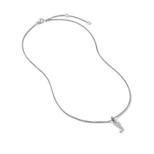 Load image into Gallery viewer, Pave Initial Pendant Necklace in Sterling Silver with Diamond J
