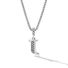 Load image into Gallery viewer, Pave Initial Pendant Necklace in Sterling Silver with Diamond J

