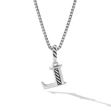 Load image into Gallery viewer, Pave Initial Pendant Necklace in Sterling Silver with Diamond L
