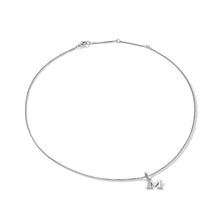 Load image into Gallery viewer, Pave Initial Pendant Necklace in Sterling Silver with Diamond M
