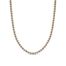 Load image into Gallery viewer, Bezel Set Tennis Necklace in 18K Yellow Gold with Tanzanite, 4.7mm
