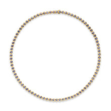 Load image into Gallery viewer, Bezel Set Tennis Necklace in 18K Yellow Gold with Tanzanite, 4.7mm
