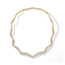 Load image into Gallery viewer, Zig Zag Stax Necklace in 18K Yellow Gold with Diamonds, 5mm
