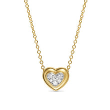 Load image into Gallery viewer, Puffy Heart Pendant Necklace in 18K Yellow Gold with Diamonds, 7.8mm
