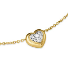 Load image into Gallery viewer, Puffy Heart Pendant Necklace in 18K Yellow Gold with Diamonds, 7.8mm

