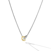 Load image into Gallery viewer, Petite Cable Linked Necklace in Sterling Silver with 14K Yellow Gold, 15mm
