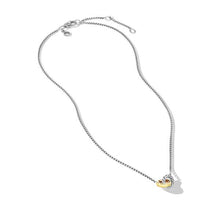 Load image into Gallery viewer, Petite Cable Linked Necklace in Sterling Silver with 14K Yellow Gold, 15mm
