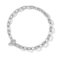 DY Madison Toggle Chain Necklace in Sterling Silver with Diamonds 11mm