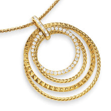 Load image into Gallery viewer, Crossover Trio Pendant Necklace in 18K Yellow Gold with Diamonds, 39.5mm
