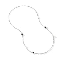 Load image into Gallery viewer, Pearl Classics Station Chain Necklace in Sterling Silver with Black Onyx, 4mm
