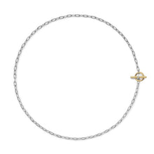 Load image into Gallery viewer, DY Madison Toggle Chain Necklace in Sterling Silver with 18K Yellow Gold, 3mm
