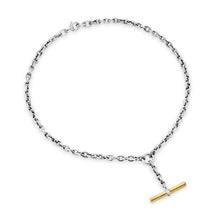 Load image into Gallery viewer, DY Mercer Petite Toggle Chain Necklace in Sterling Silver and 18K Yellow Gold with Diamonds, 4.5mm
