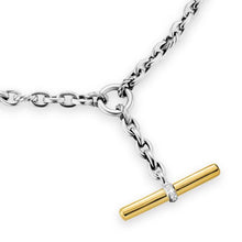 Load image into Gallery viewer, DY Mercer Petite Toggle Chain Necklace in Sterling Silver and 18K Yellow Gold with Diamonds, 4.5mm
