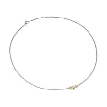 Load image into Gallery viewer, Petite Buckle Necklace in Sterling Silver with 14K Yellow Gold, 16.3mm
