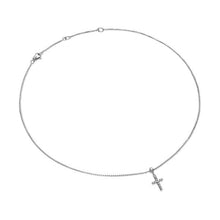 Load image into Gallery viewer, Cable Cross Pendant Necklace in Sterling Silver, 17.5mm
