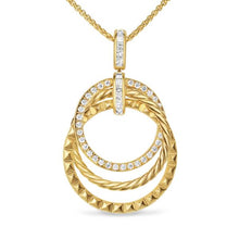 Load image into Gallery viewer, Crossover Trio Pendant Necklace in 18K Yellow Gold with Diamonds, 24mm
